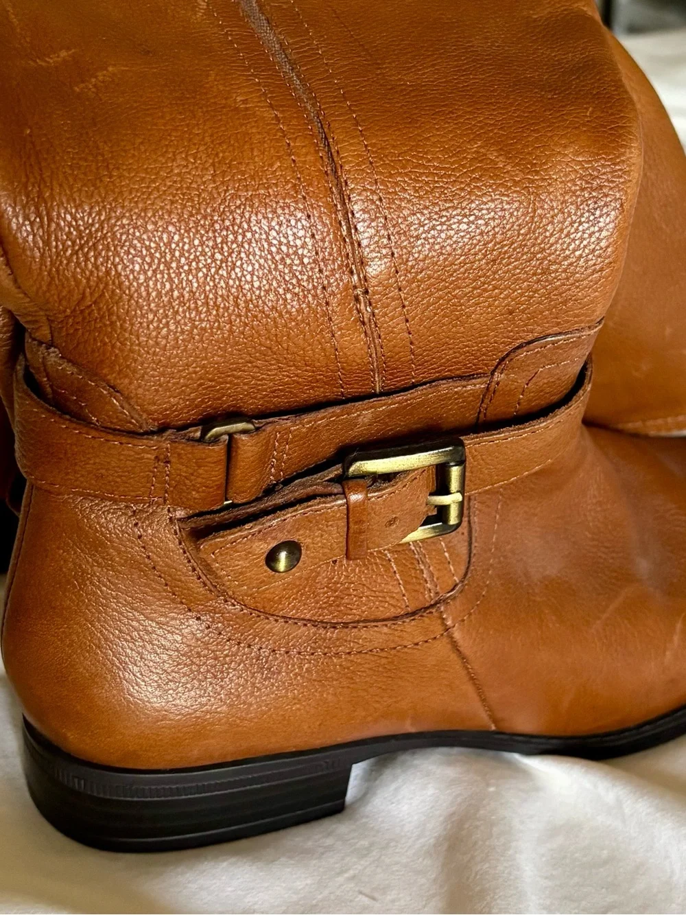 ✨ Naturalizer Jessie Leather Wide Calf Friendly Riding Boots Brown Worn Twice! ✨ - Picture 8 of 14